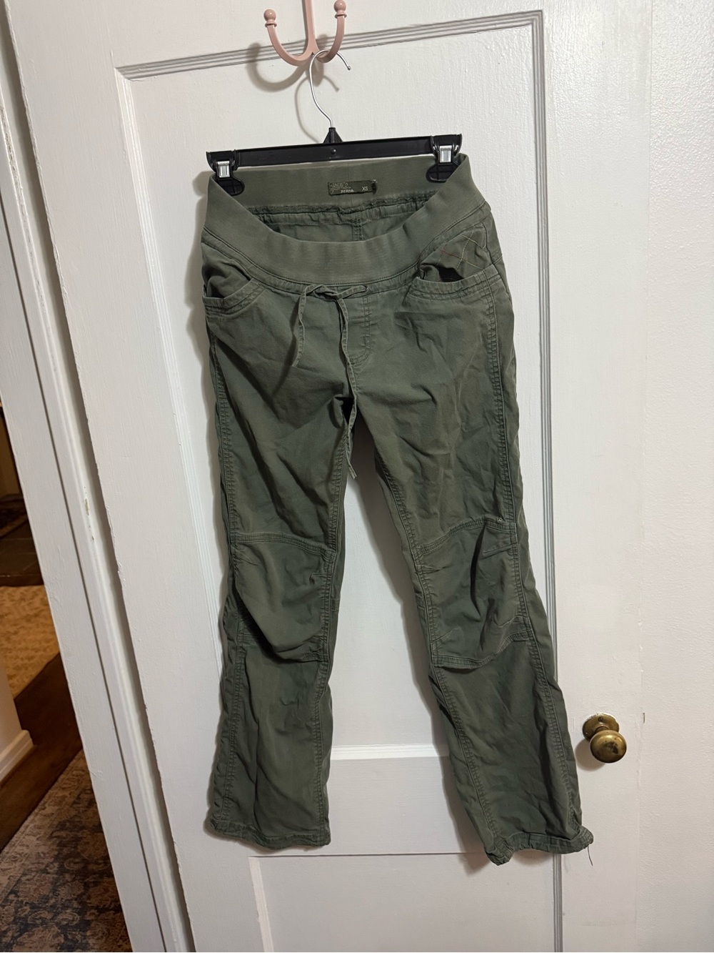 Prana Olive Green Wide Leg Utility Pants